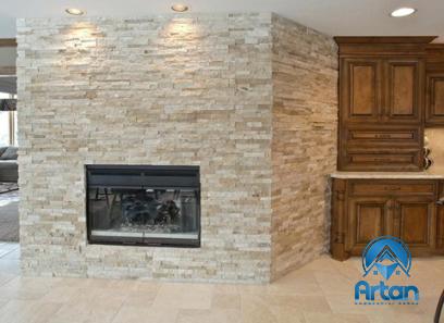 Buy white marble fireplace facade + best price